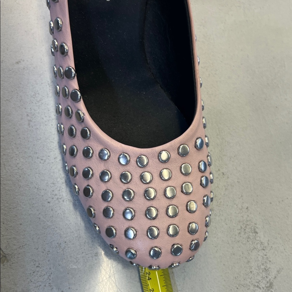 Chic Studded Pink Block Heels - Picture 6 of 7
